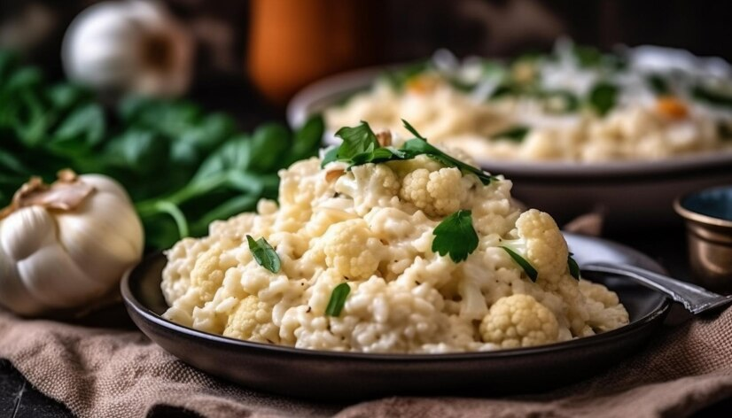 grits in bowl with paesely