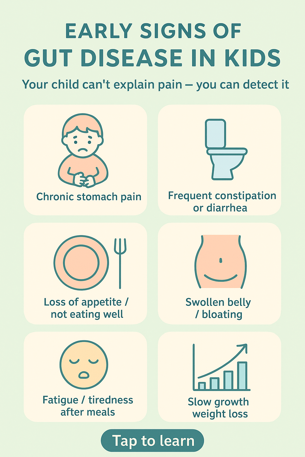 early signs gut disease in kids